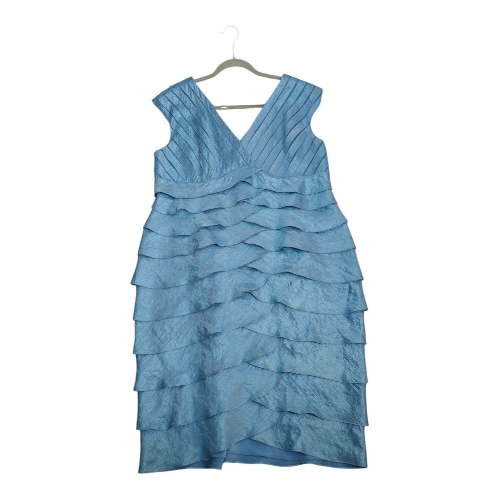 Adrianna Papell Layered Blue Midi Dress